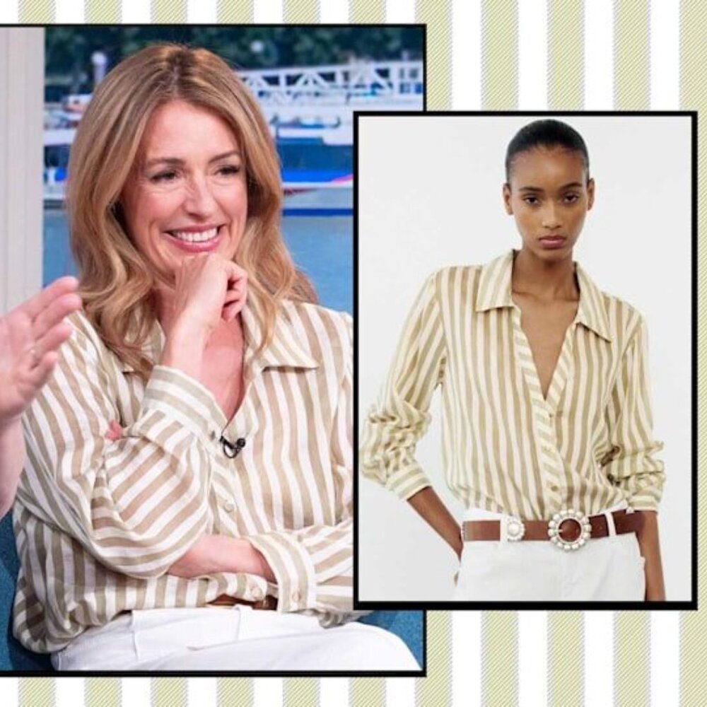 Zara striped button down shirt